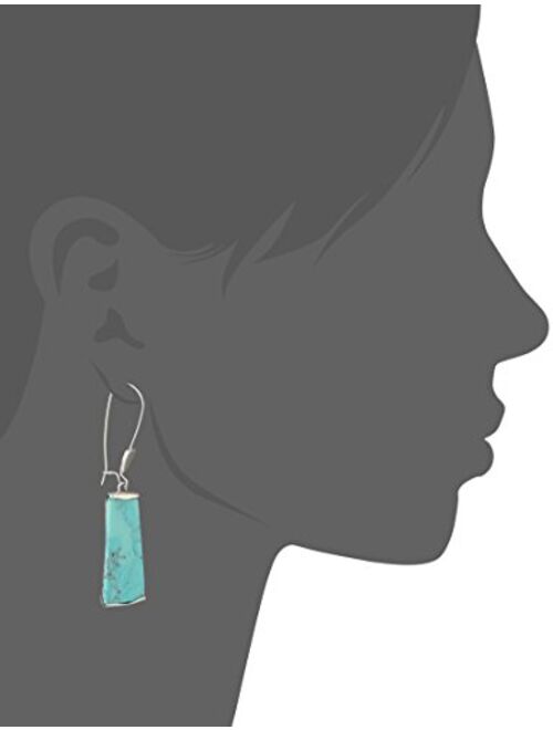 Robert Lee Morris Soho Robert Lee Morris "Mosaic" Semiprecious Turquoise Stone Long Drop Earrings