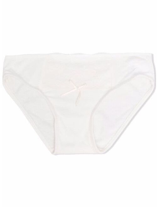 La Perla Kids TEEN bow-detail ribbed briefs