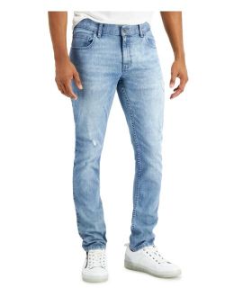 Men's Light wash Skinny Ripped Jeans, Created for Macy's