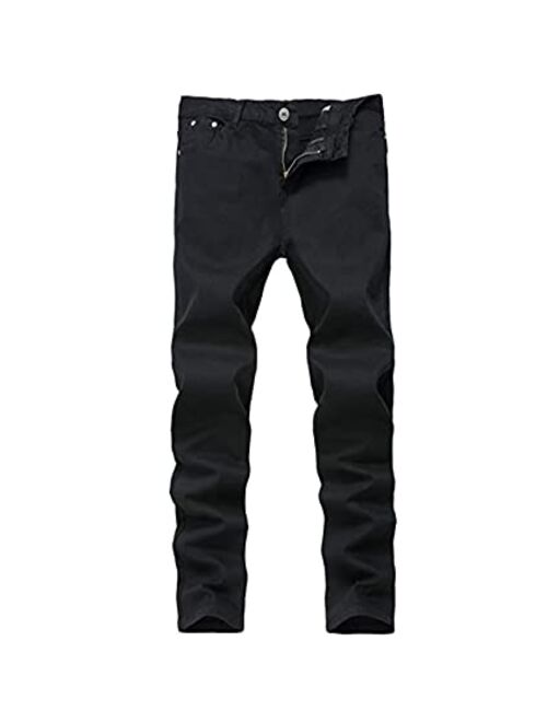 HUNGSON Mens Slim Fit Jeans Skinny Stretch Denim Pants for Men Straight Fit