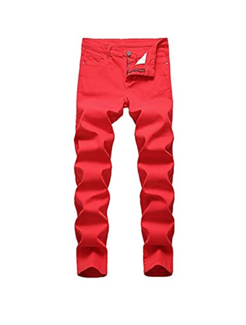 HUNGSON Mens Slim Fit Jeans Skinny Stretch Denim Pants for Men Straight Fit