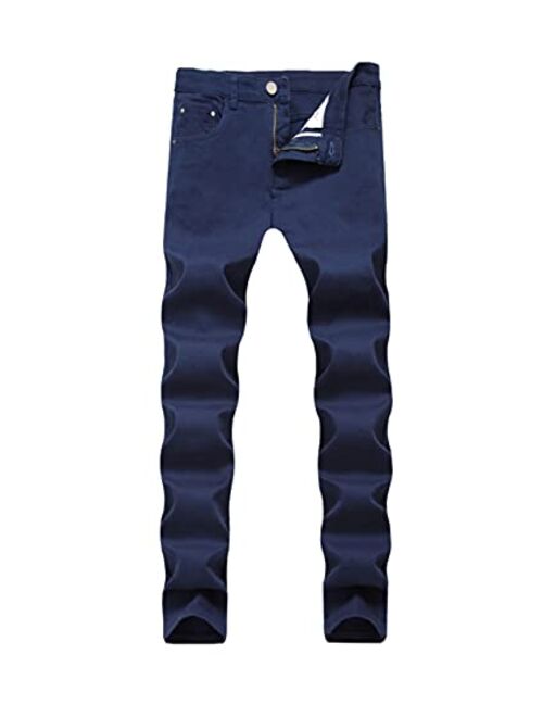 HUNGSON Mens Slim Fit Jeans Skinny Stretch Denim Pants for Men Straight Fit