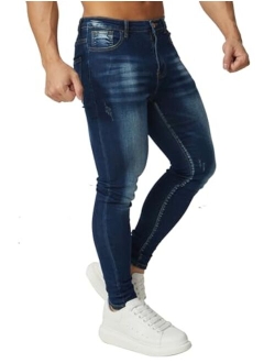 HUNGSON Skinny Jeans for Men Stretch Slim Fit Ripped Distressed