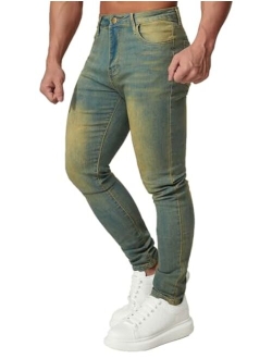 HUNGSON Skinny Jeans for Men Stretch Slim Fit Ripped Distressed