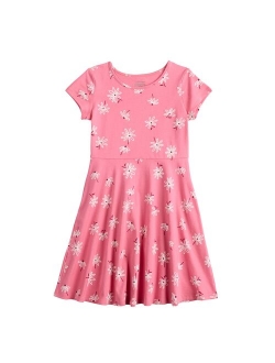 Girls 4-12 Jumping Beans Short Sleeve Printed Skater Dress