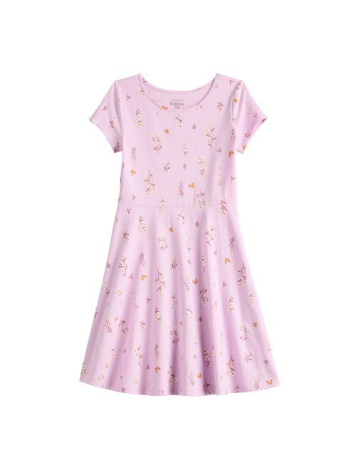 Girls 4-12 Jumping Beans Short Sleeve Printed Skater Dress