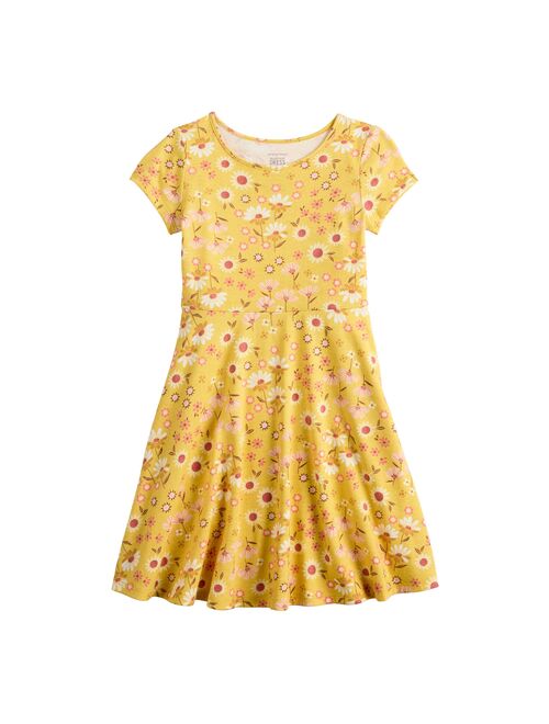 Girls 4-12 Jumping Beans Short Sleeve Printed Skater Dress