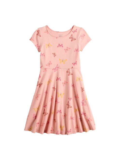 Girls 4-12 Jumping Beans Short Sleeve Printed Skater Dress