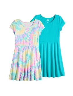 Girls 6-20 SO 2-Pack Skater Dresses in Regular & Plus