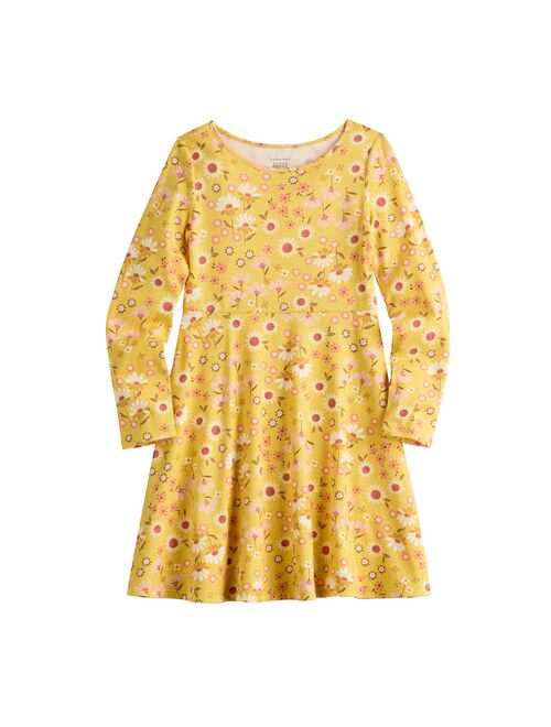 Girls 4-12 Jumping Beans Long Sleeve Printed Skater Dress