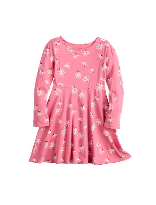 Girls 4-12 Jumping Beans Long Sleeve Printed Skater Dress