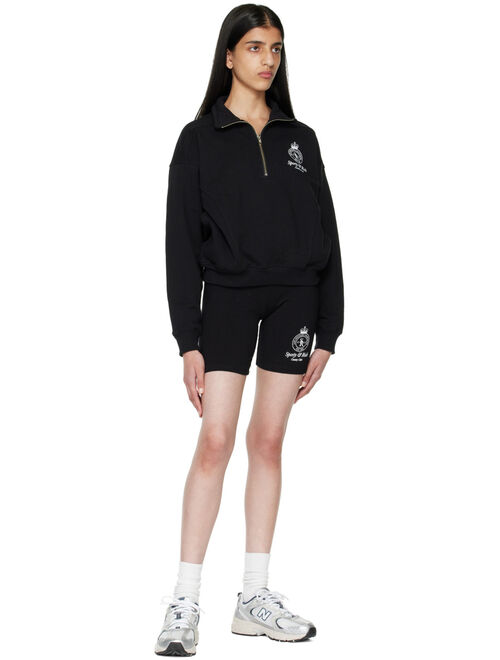 Sporty & Rich Black Crown Biker Shorts