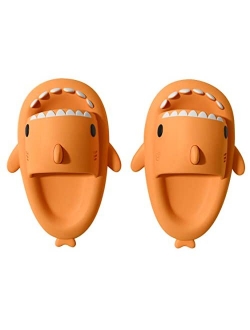 Cysincos Unisex Cute Shark Slides for Men Women Anti-Slip Open Toe House Shark Slippers Casual Beach Shoes, Sole Sandals Women Slides