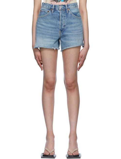 Re/Done Blue 50s Cuttoff Shorts