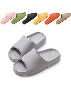 TreeMall Pillow Slippers Cloud Slides Sandals,Non-Slip Quick Drying Bathroom Shower Slippers Massage Home Slippers for Women & Men