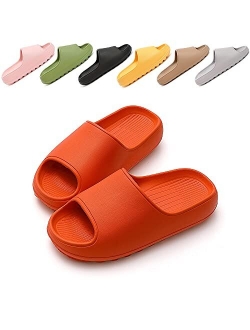 TreeMall Pillow Slippers Cloud Slides Sandals,Non-Slip Quick Drying Bathroom Shower Slippers Massage Home Slippers for Women & Men