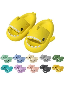 rosyclo Cute Shark Slippers for Women & Men Thick Sole Non-Slip Shower Massage Slippers Bathroom Beach Soft Comfy House Cloud Slide Slippers for Indoor & Outdoor for Coup