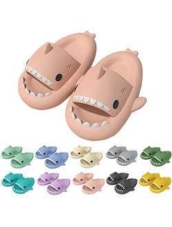 rosyclo Cute Shark Slippers for Women & Men Thick Sole Non-Slip Shower Massage Slippers Bathroom Beach Soft Comfy House Cloud Slide Slippers for Indoor & Outdoor for Coup