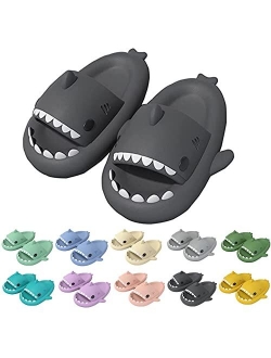 rosyclo Cute Shark Slippers for Women & Men Thick Sole Non-Slip Shower Massage Slippers Bathroom Beach Soft Comfy House Cloud Slide Slippers for Indoor & Outdoor for Coup