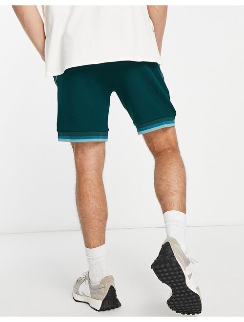 River Island textured taped shorts in green