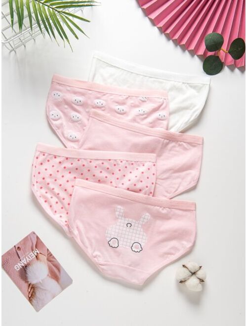 Buy Shein Girls 5pcs Cartoon Graphic Brief Online 