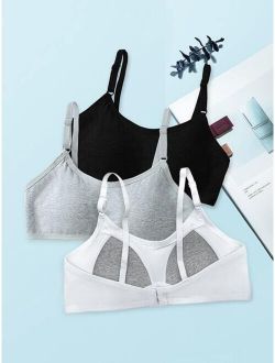 Girls 3pcs Solid Wireless Bralette