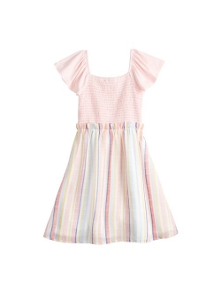 Girls 7-16  Smocked Dress in Regular & Plus