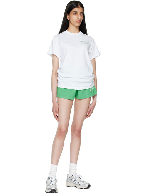 Sporty & Rich Green Cotton Shorts