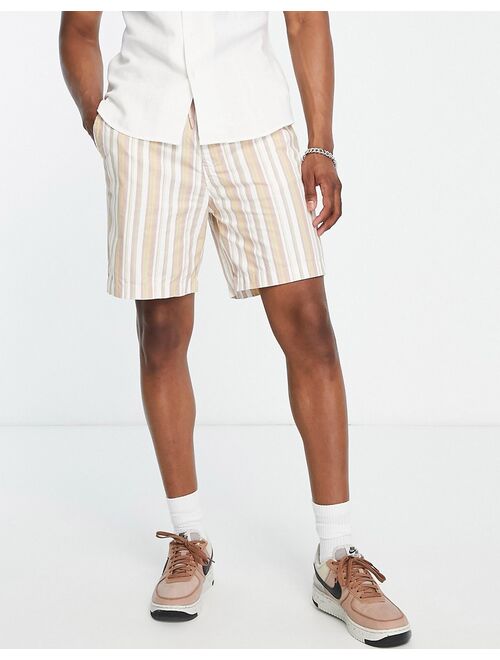 Pull&Bear woven striped shorts in multi