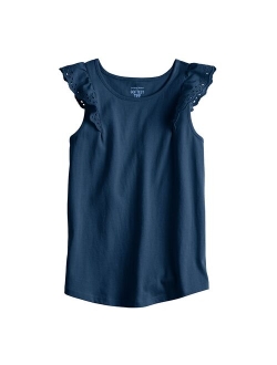 Girls 4-12 Jumping Beans Eyelet Flutter Tee