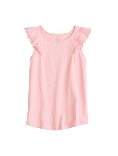 Girls 4-12 Jumping Beans Eyelet Flutter Tee