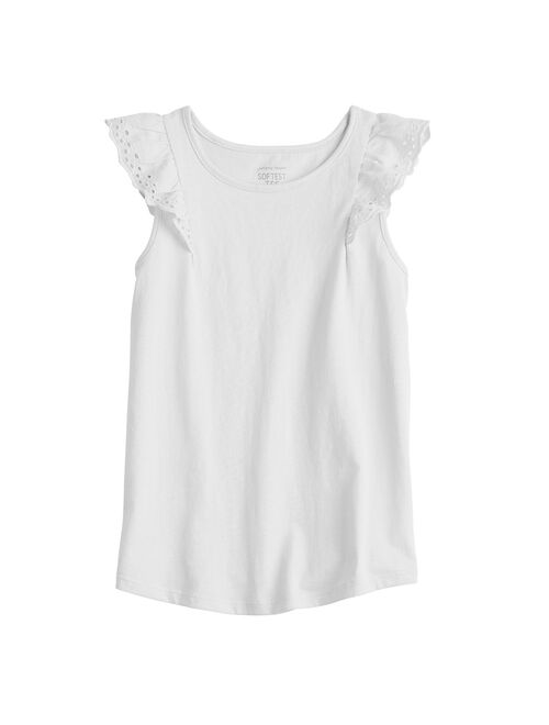 Girls 4-12 Jumping Beans Eyelet Flutter Tee