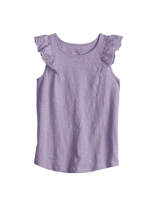 Girls 4-12 Jumping Beans Eyelet Flutter Tee