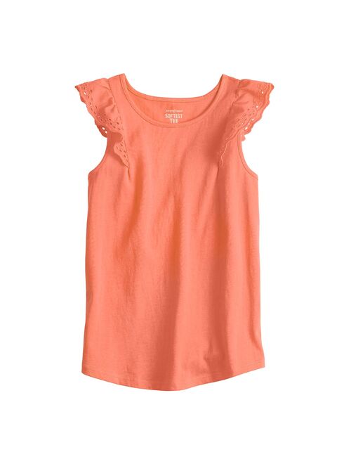 Girls 4-12 Jumping Beans Eyelet Flutter Tee