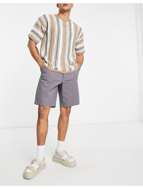 ASOS DESIGN relaxed skater chino shorts in charcoal