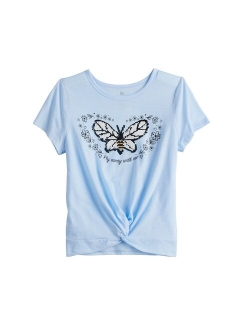 Girls 7-20 SO Twist Front Graphic Tee in Regular & Plus