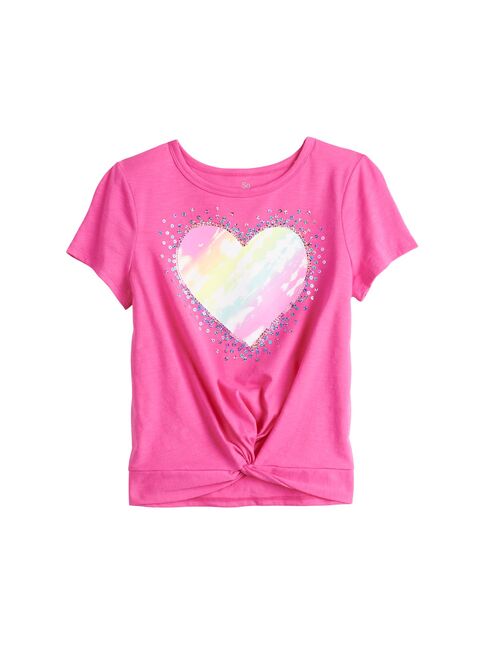 Girls 7-20 SO Twist Front Graphic Tee in Regular & Plus