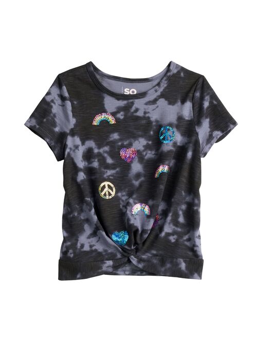 Girls 7-20 SO Twist Front Graphic Tee in Regular & Plus