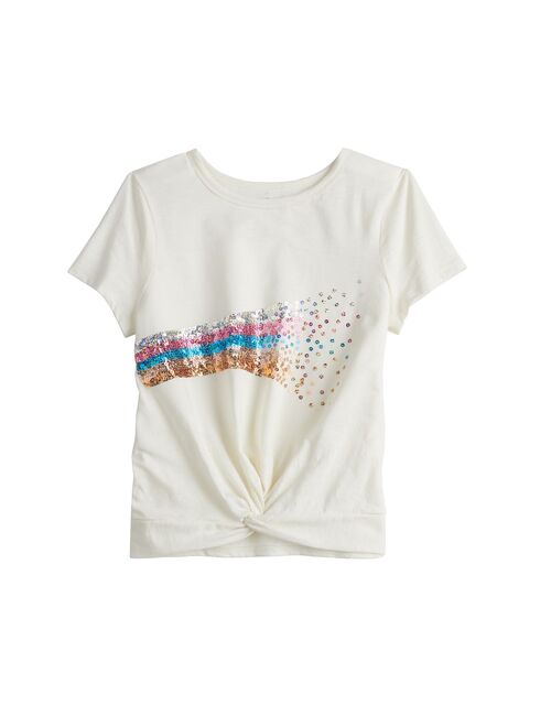 Girls 7-20 SO Twist Front Graphic Tee in Regular & Plus