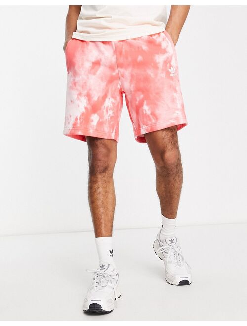 adidas Originals Essentials shorts in red tie dye