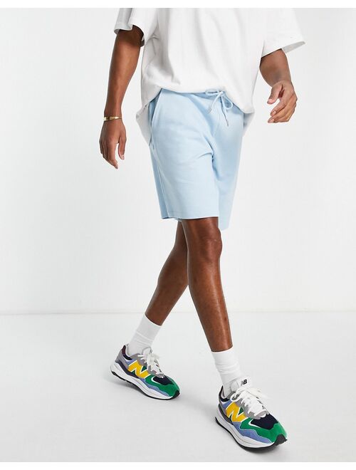 ASOS DESIGN oversized jersey shorts in pastel blue