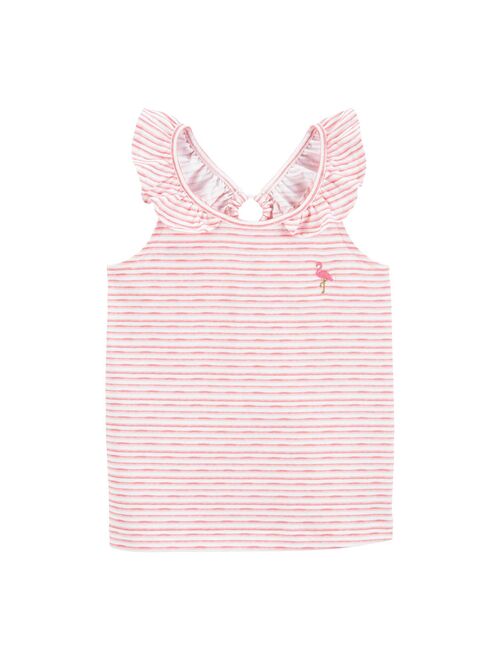 Toddler Girl Carter's Striped Ruffle Neck Tank Top