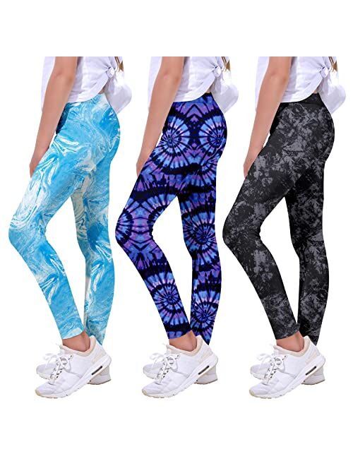 Quedoris Girls Printed Leggings Yoga Pants Multipack Leggings for Kids in 3t to 13 Years