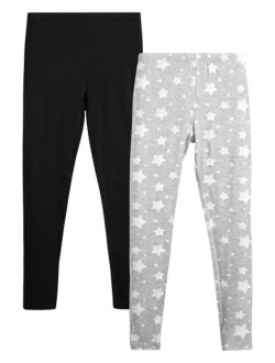 Only Girls Leggings 2 Pack Super Soft Yoga Dance and Lounge Pants (Size: 8-14)