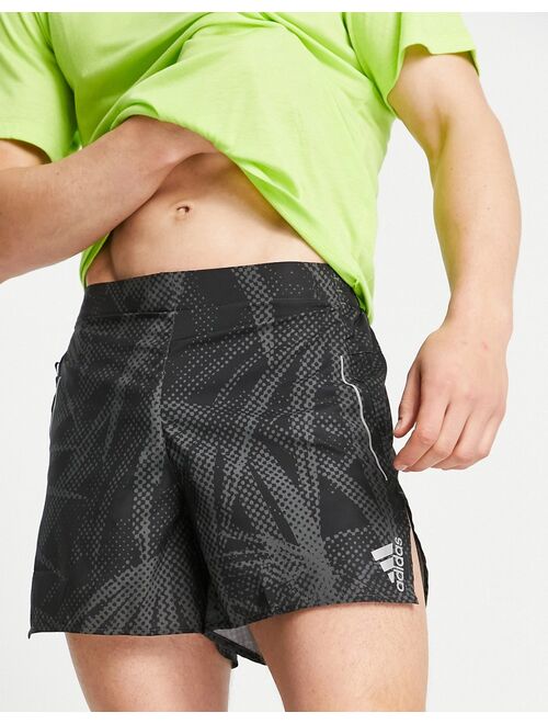 adidas performance adidas Running palm print short in black