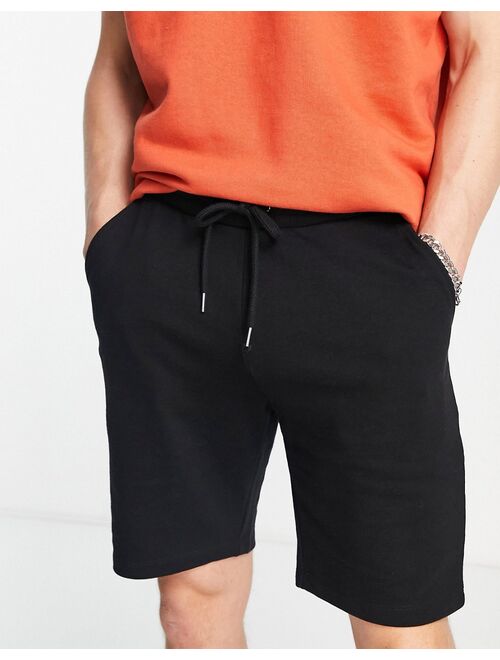 ASOS DESIGN jersey slim shorts in black