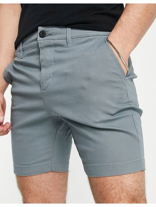 ASOS DESIGN skinny chino shorts in blue