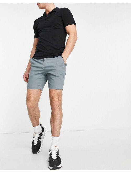 ASOS DESIGN skinny chino shorts in blue