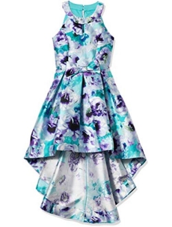 Girls' Sleeveless High-Low Taffeta Party Dress