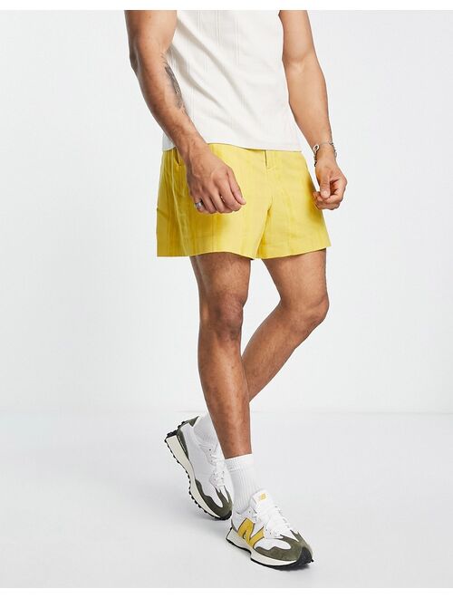 ASOS DESIGN smart bermuda shorts in mustard stripe